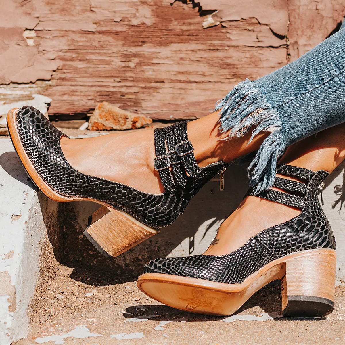 VERONA™ VINTAGE ANKLE STRAP SANDAL HEELS