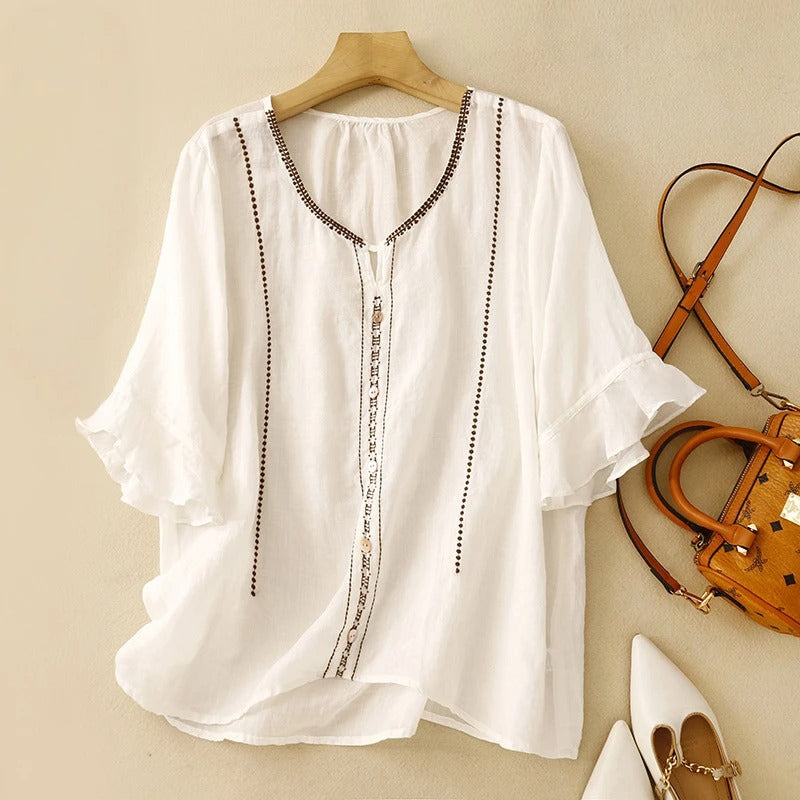 GIA LINEN BLOUSE