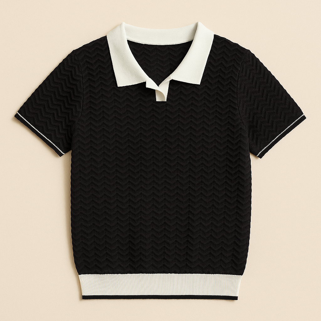 DE LUCA RIPPLE WEAVE POLO SHIRT