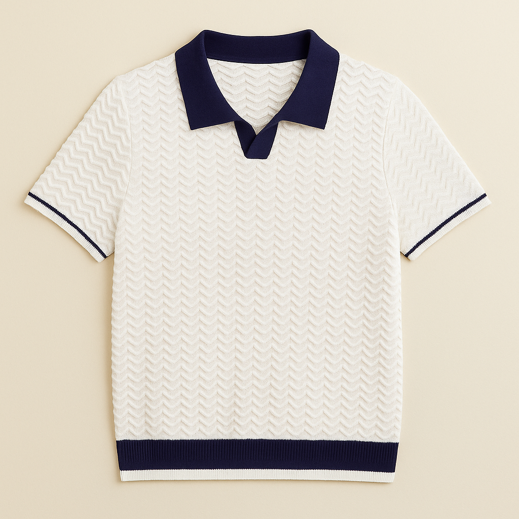 DE LUCA RIPPLE WEAVE POLO SHIRT