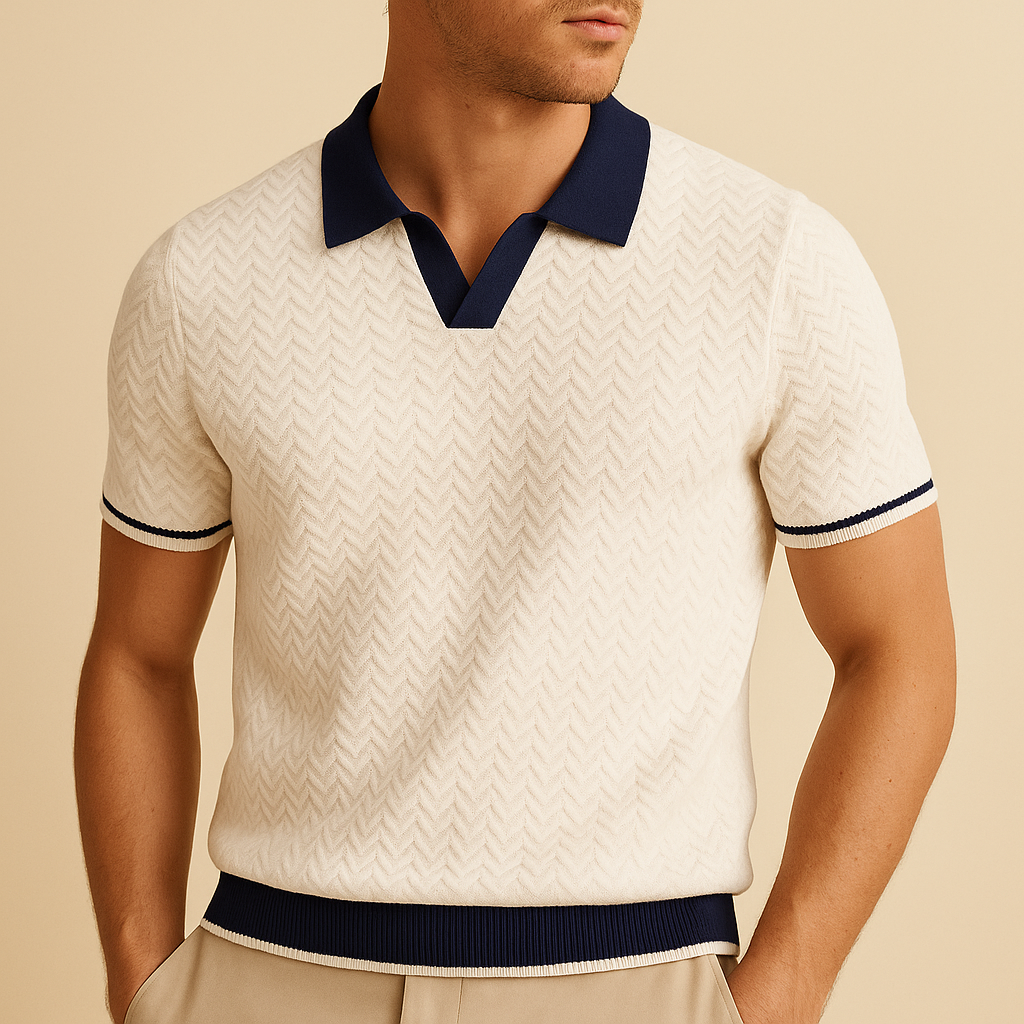 DE LUCA RIPPLE WEAVE POLO SHIRT