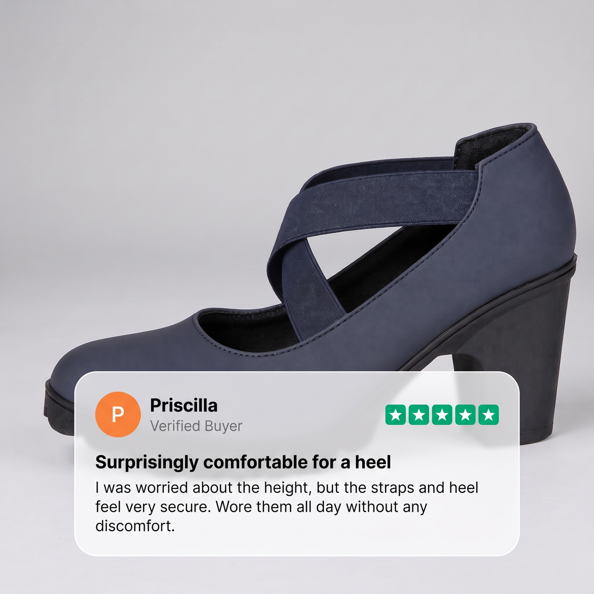 ELEGANT COMFORT BLOCK HEEL SHOES