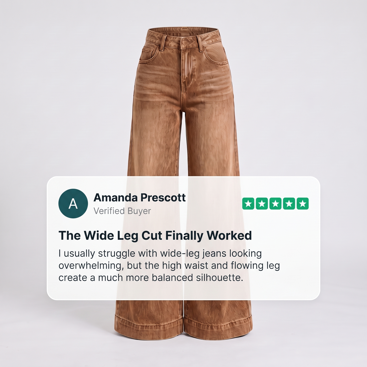 CLASSIC WIDE LEG DENIM TROUSERS
