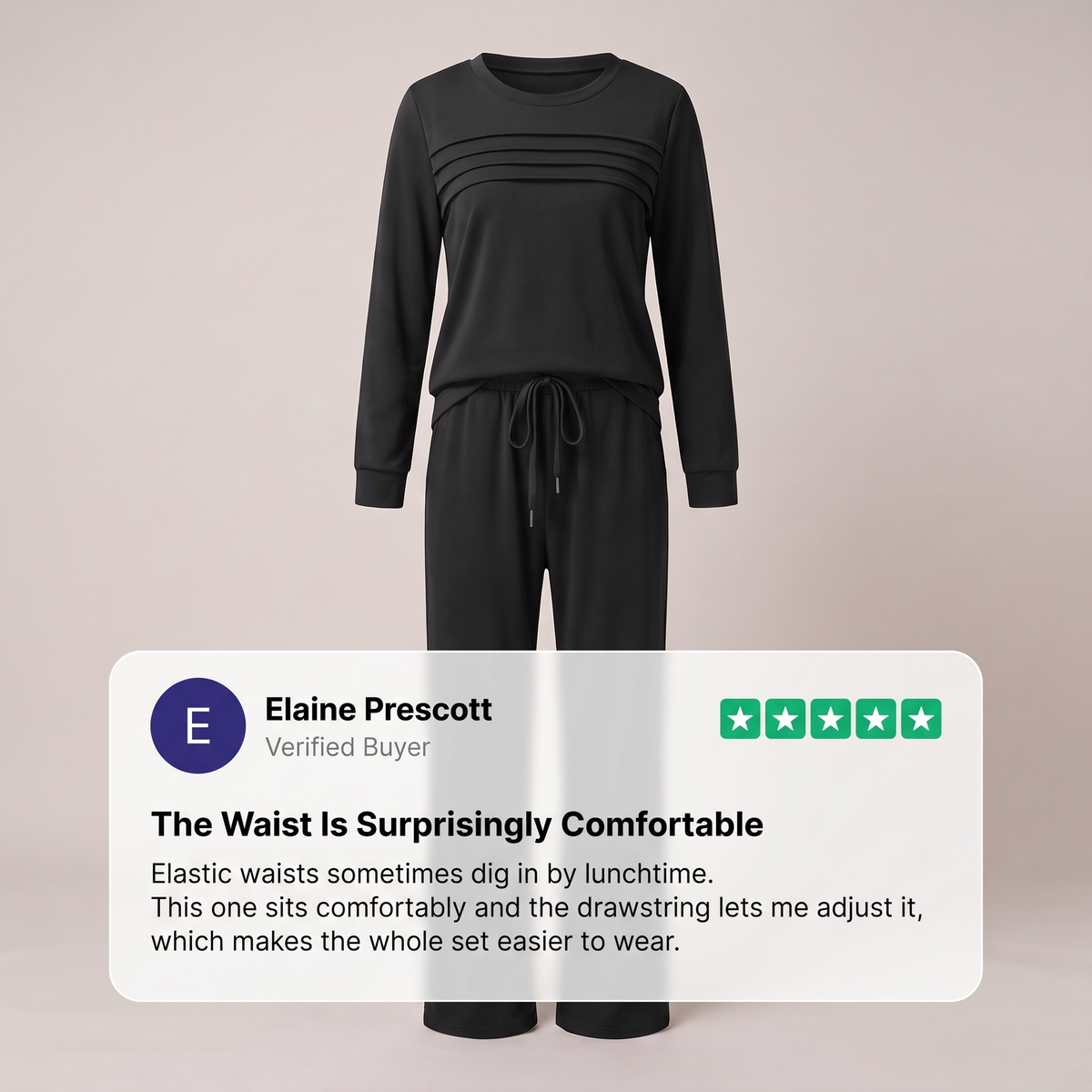 EFFORTLESS CREW NECK TROUSER SET