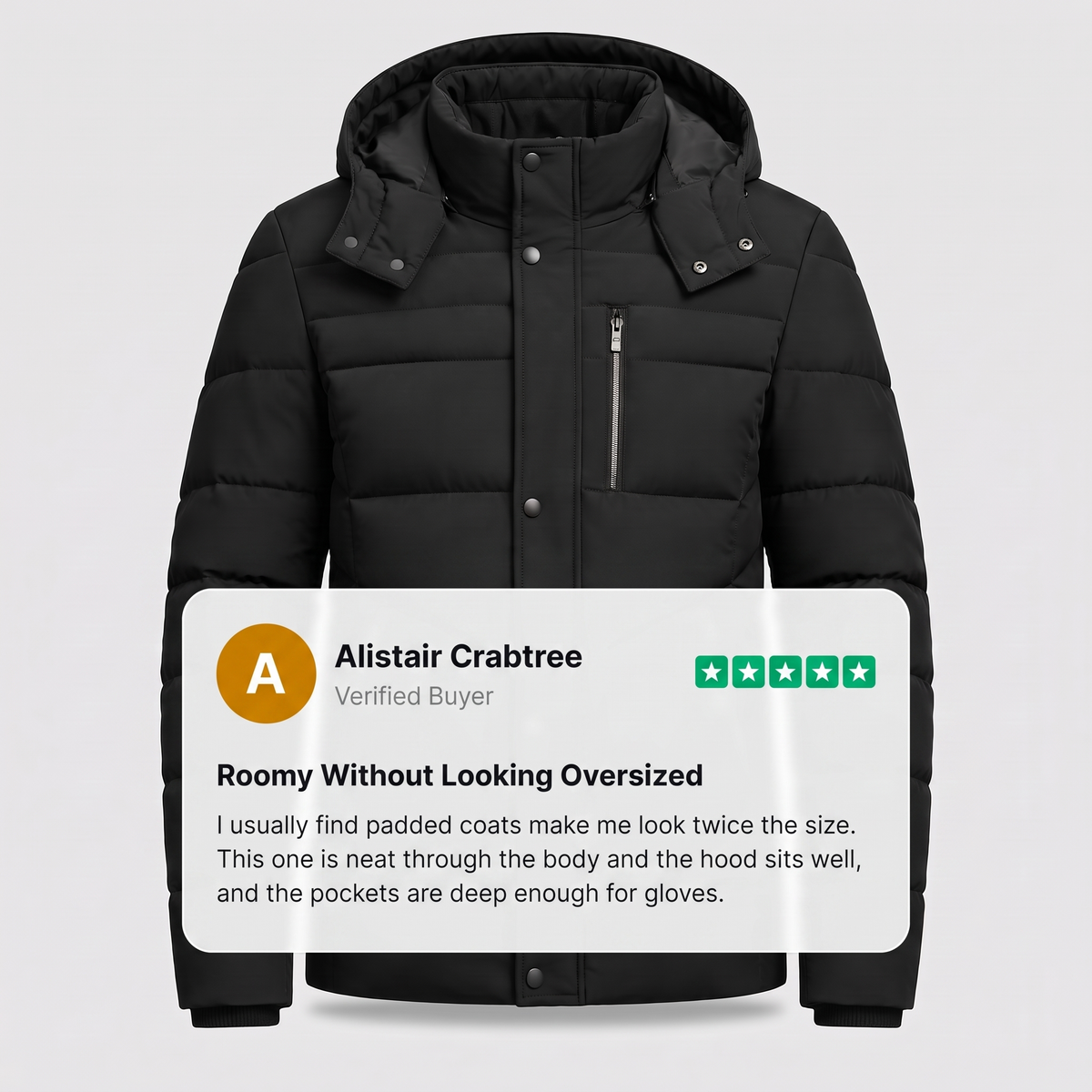 HOODED PADDED UTILITY JACKET