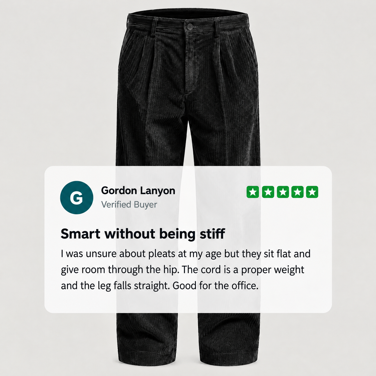 PLEATED CORDUROY TROUSERS