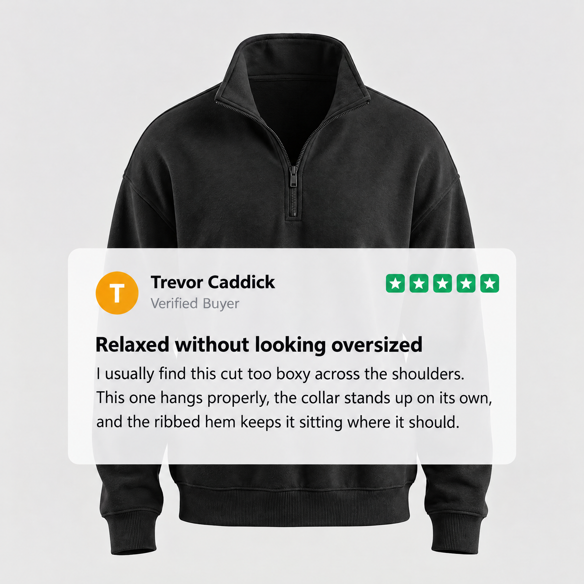 BRUSHED QUARTER ZIP SWEATSHIRT