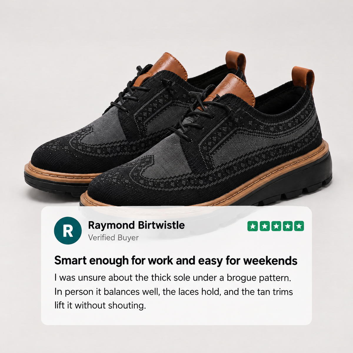 BROGUE KNIT PLATFORM TRAINERS