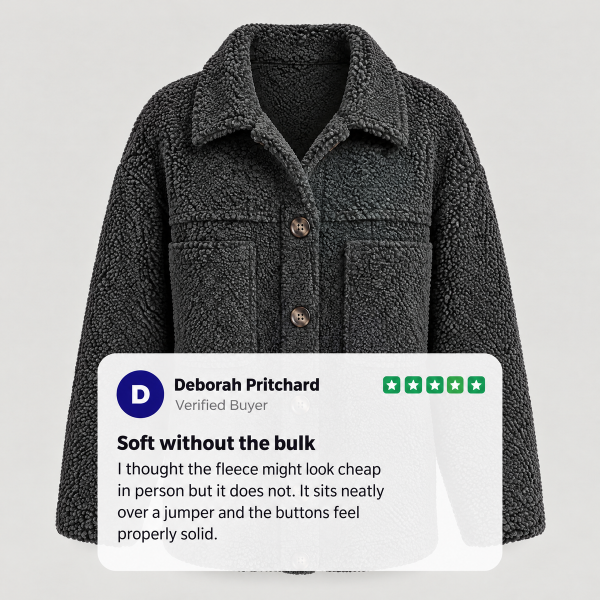 SOFT PILE BUTTON JACKET