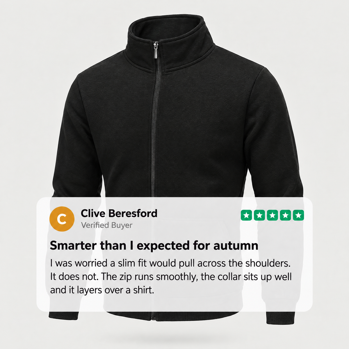 FULL ZIP FUNNEL NECK JACKET
