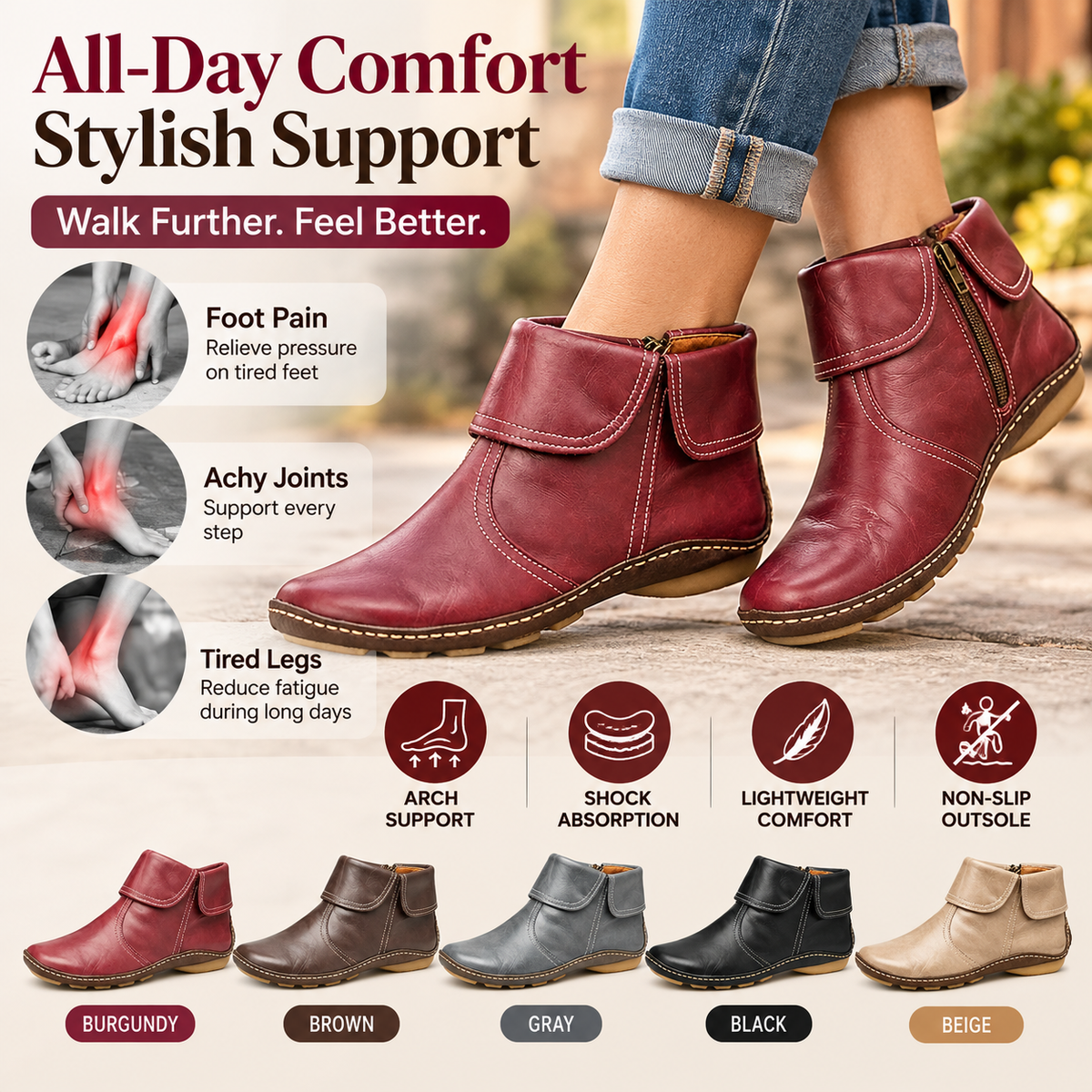 FOLD-OVER CUFF WALKING BOOTS