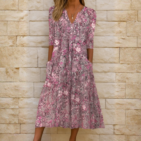 LIORA LUXE V-NECK DRESS