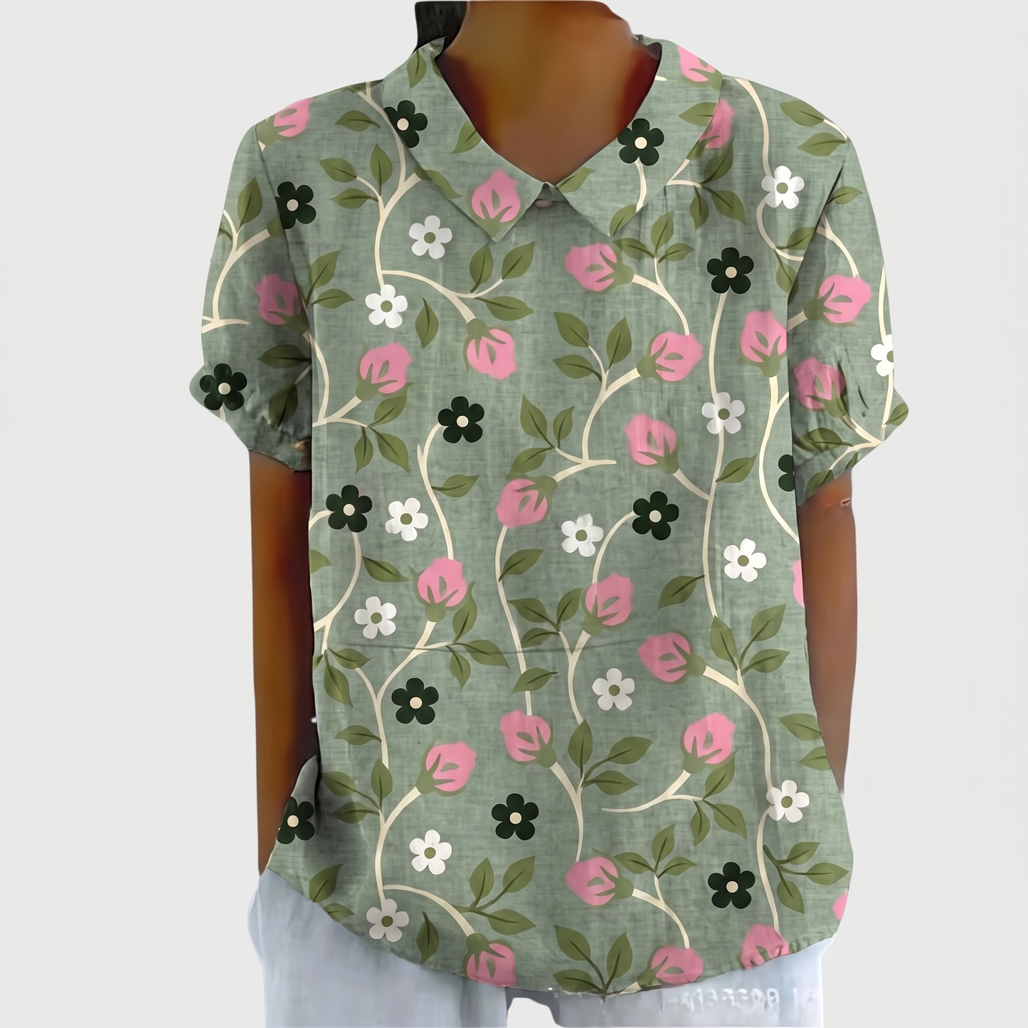 ROSEDENE SAGE FLORAL BLOUSE