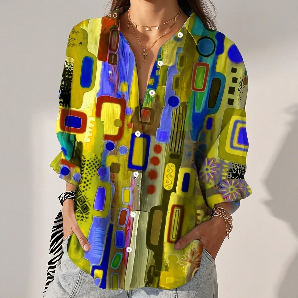 ARAMINTA ARTISTIC PRINT BLOUSE