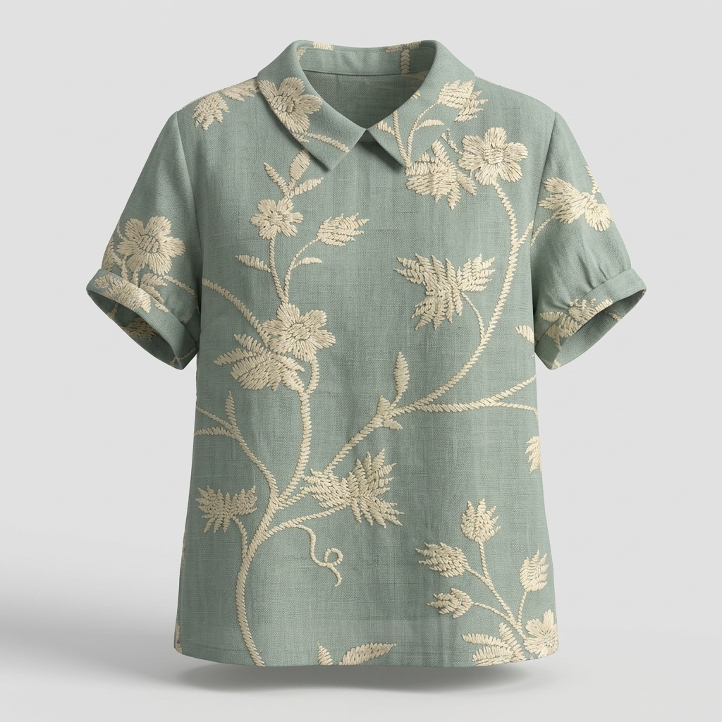 ROSEDENE SAGE FLORAL BLOUSE