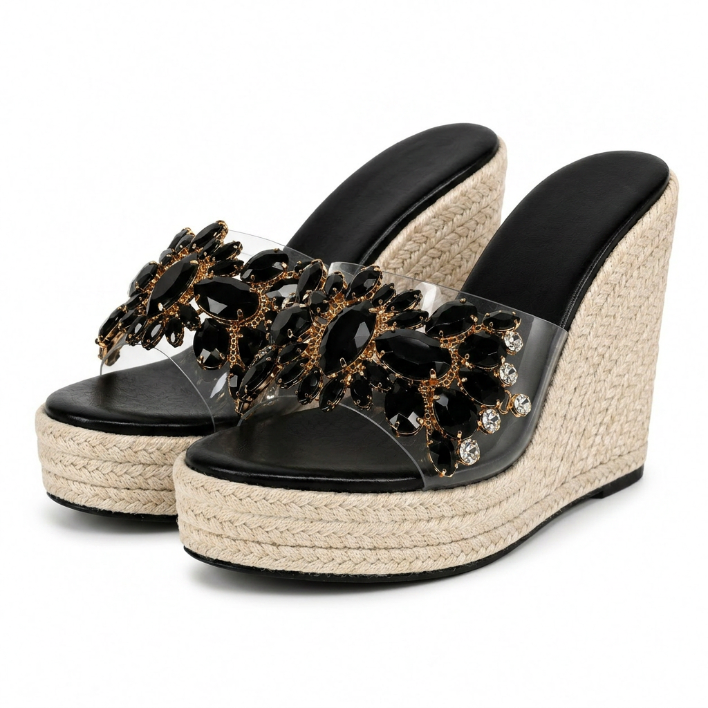EVIE JEWELLED ESPADRILLE WEDGES