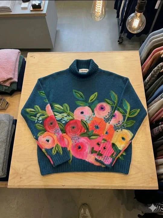 DAPHNE FLORAL TURTLENECK JUMPER
