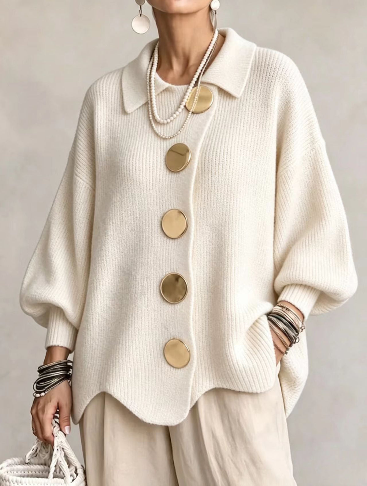 REFINED LAYER KNIT CARDIGAN