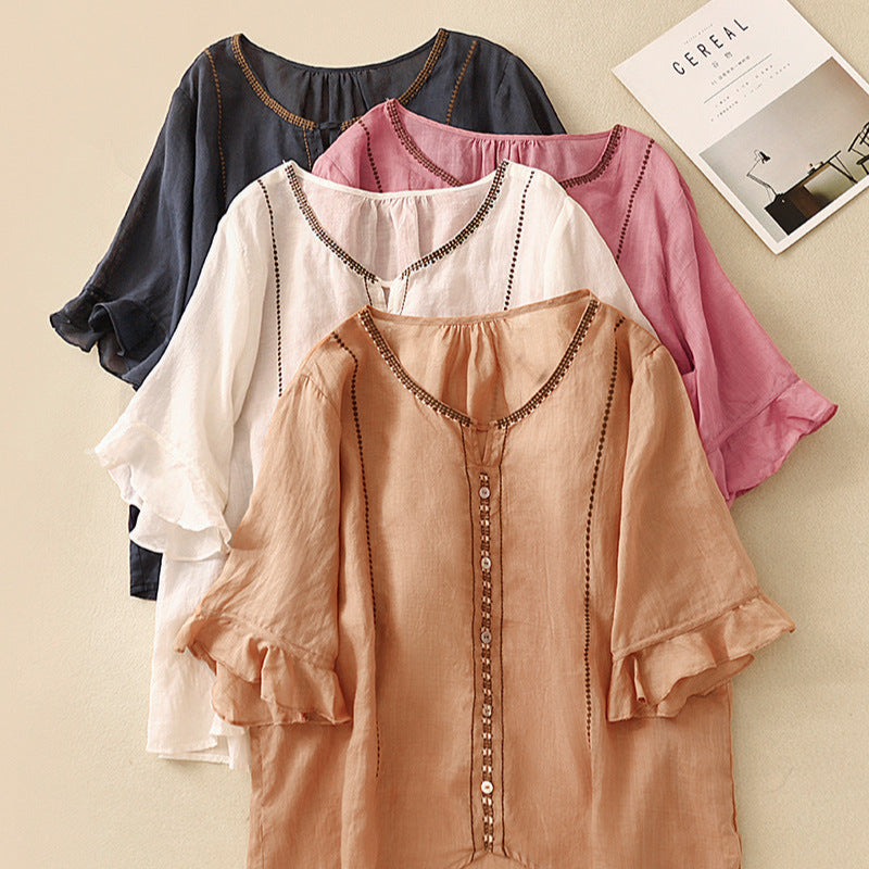GIA LINEN BLOUSE