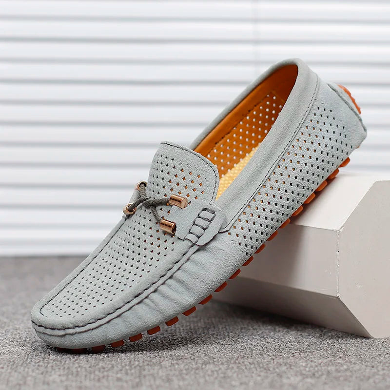 GIANNI PERFORATED LEATHER LOAFERS