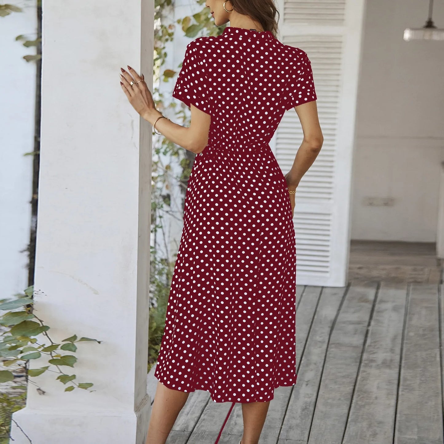 MARISOL POLKA DOT MIDI DRESS