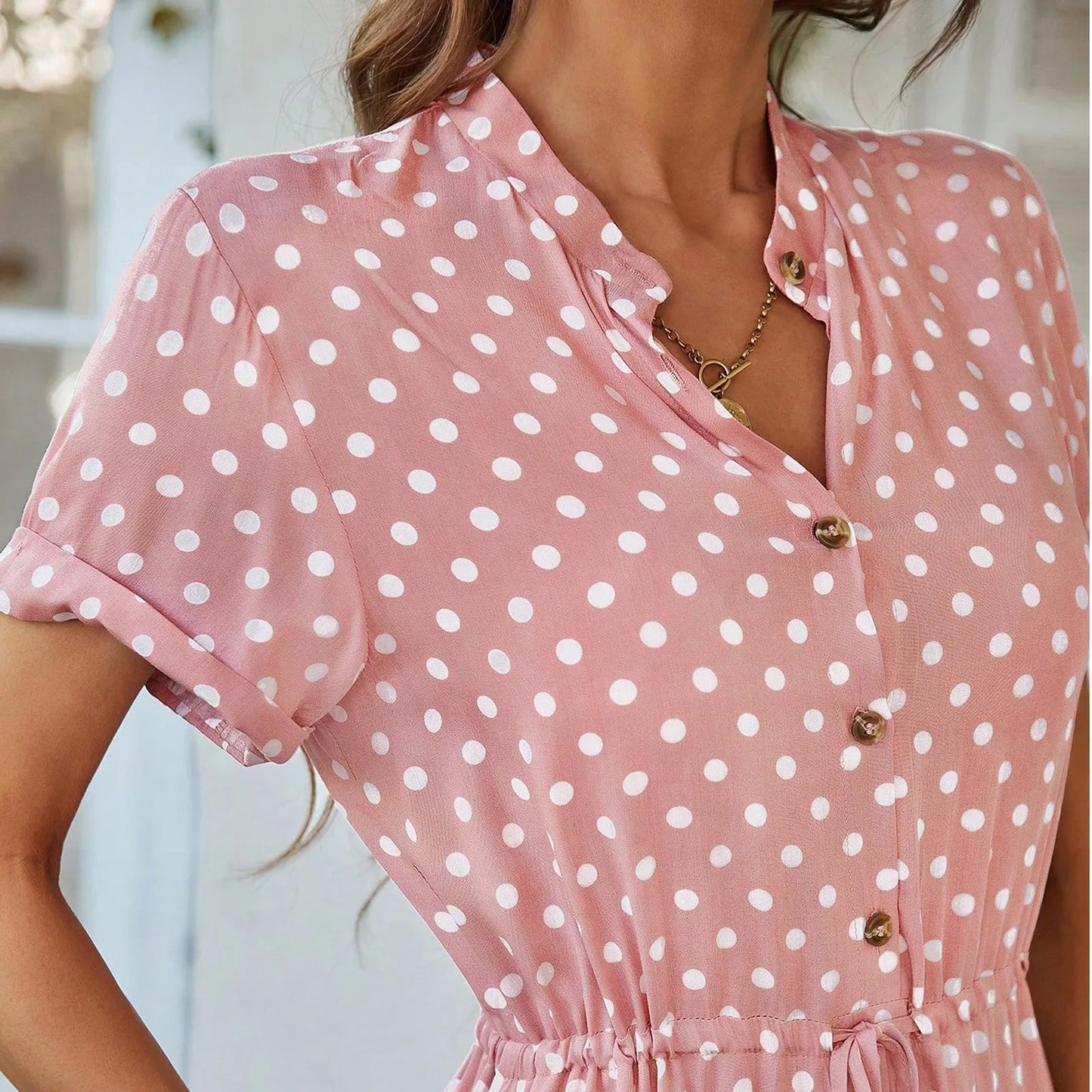 MARISOL POLKA DOT MIDI DRESS