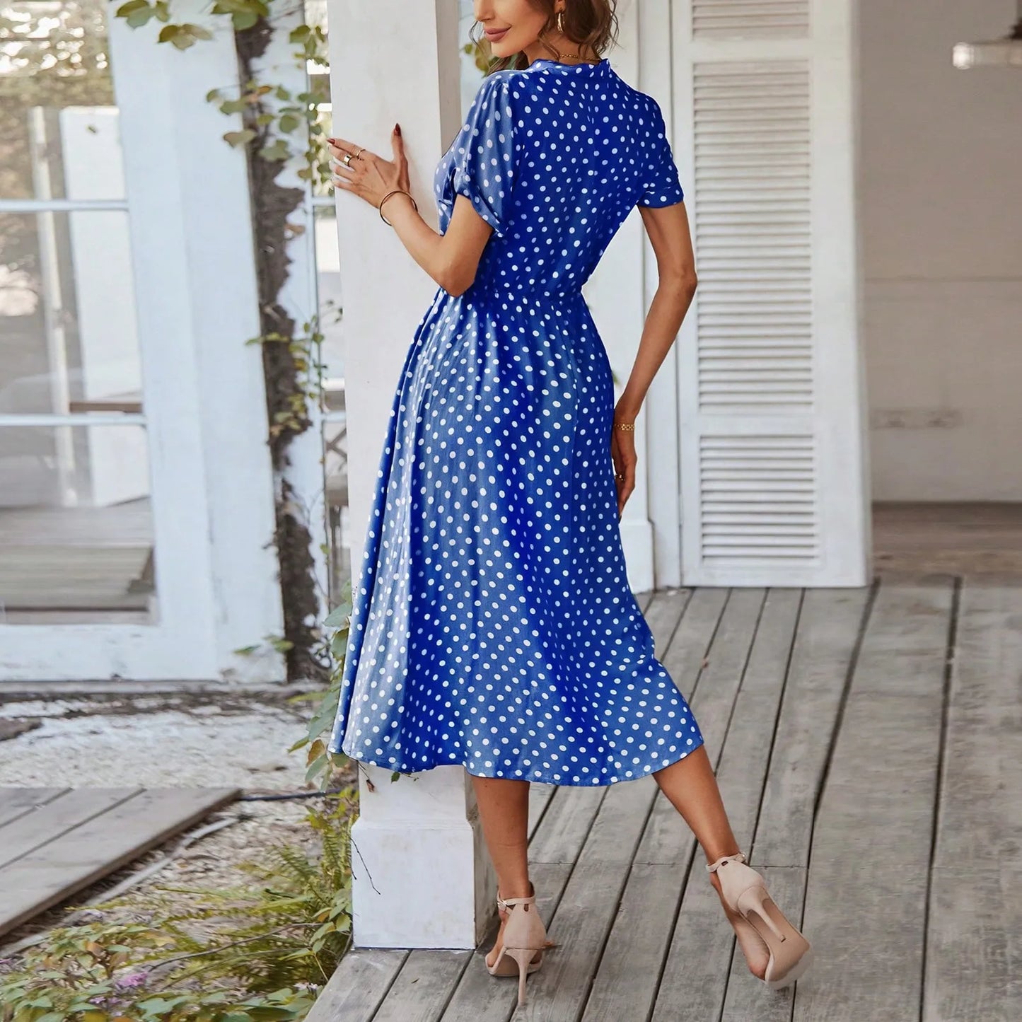 MARISOL POLKA DOT MIDI DRESS