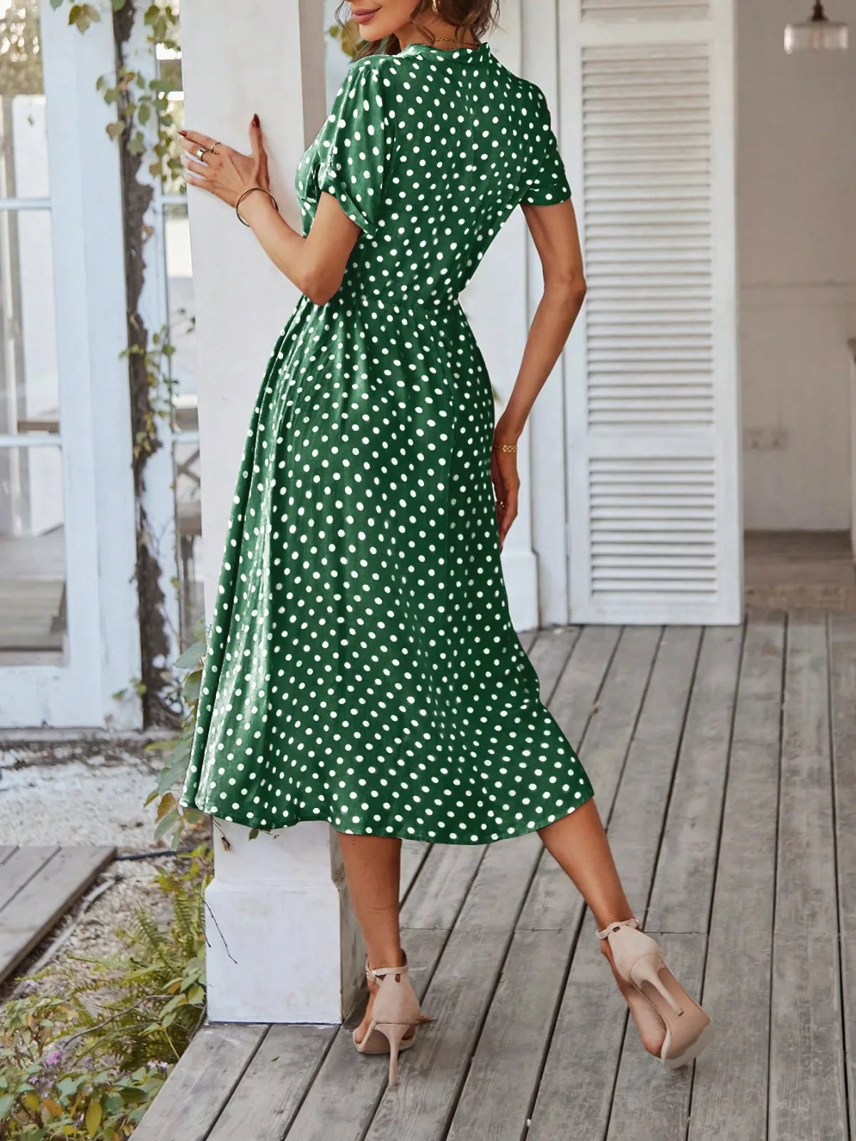 MARISOL POLKA DOT MIDI DRESS