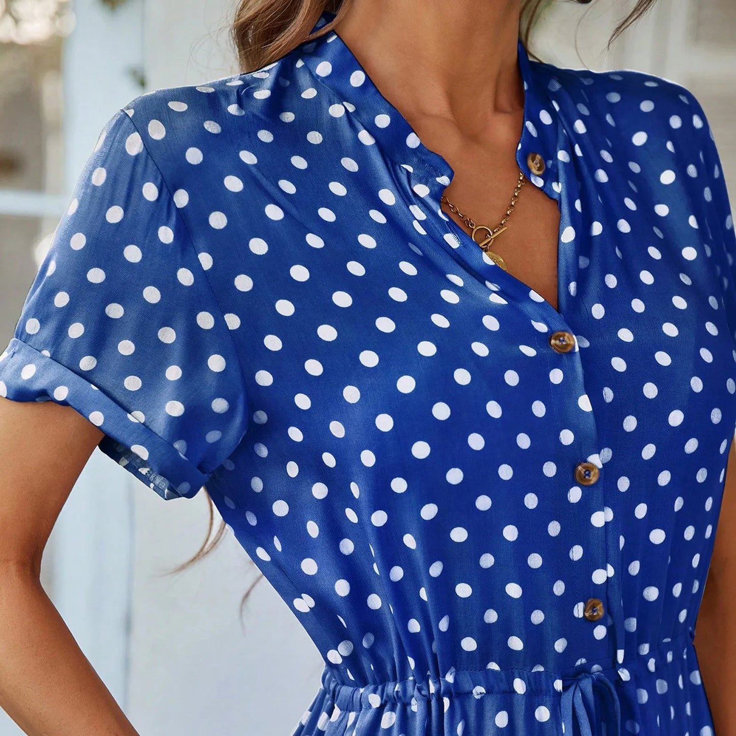 MARISOL POLKA DOT MIDI DRESS