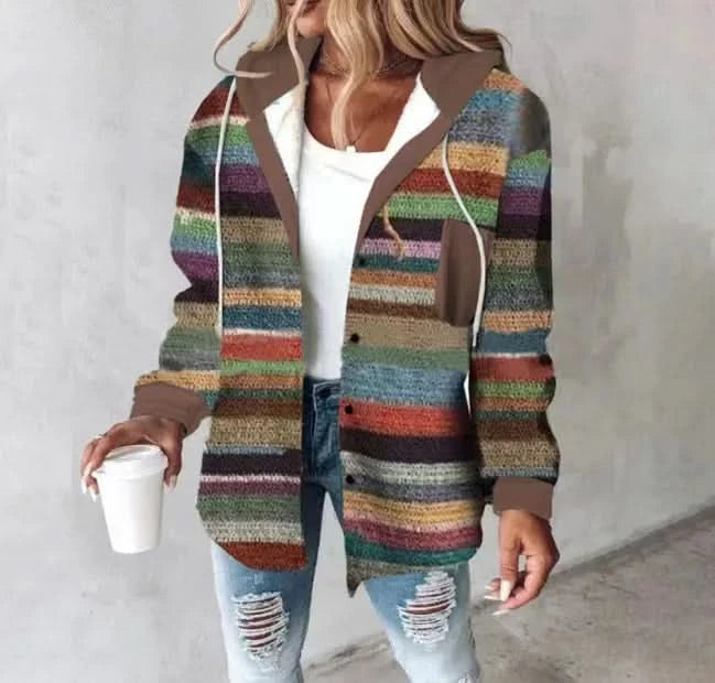 HIGHLAND PLAID HOODED COAT