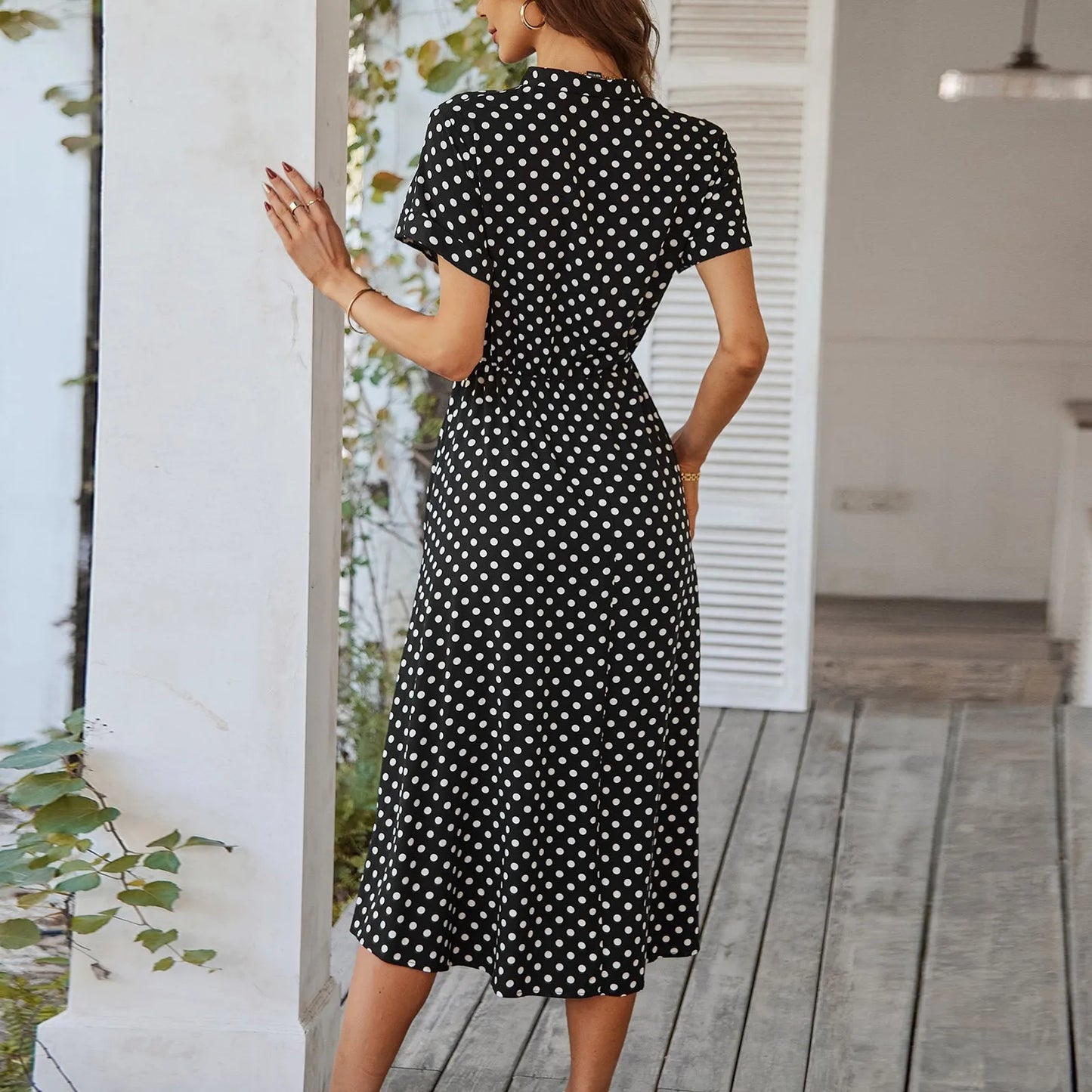 MARISOL POLKA DOT MIDI DRESS