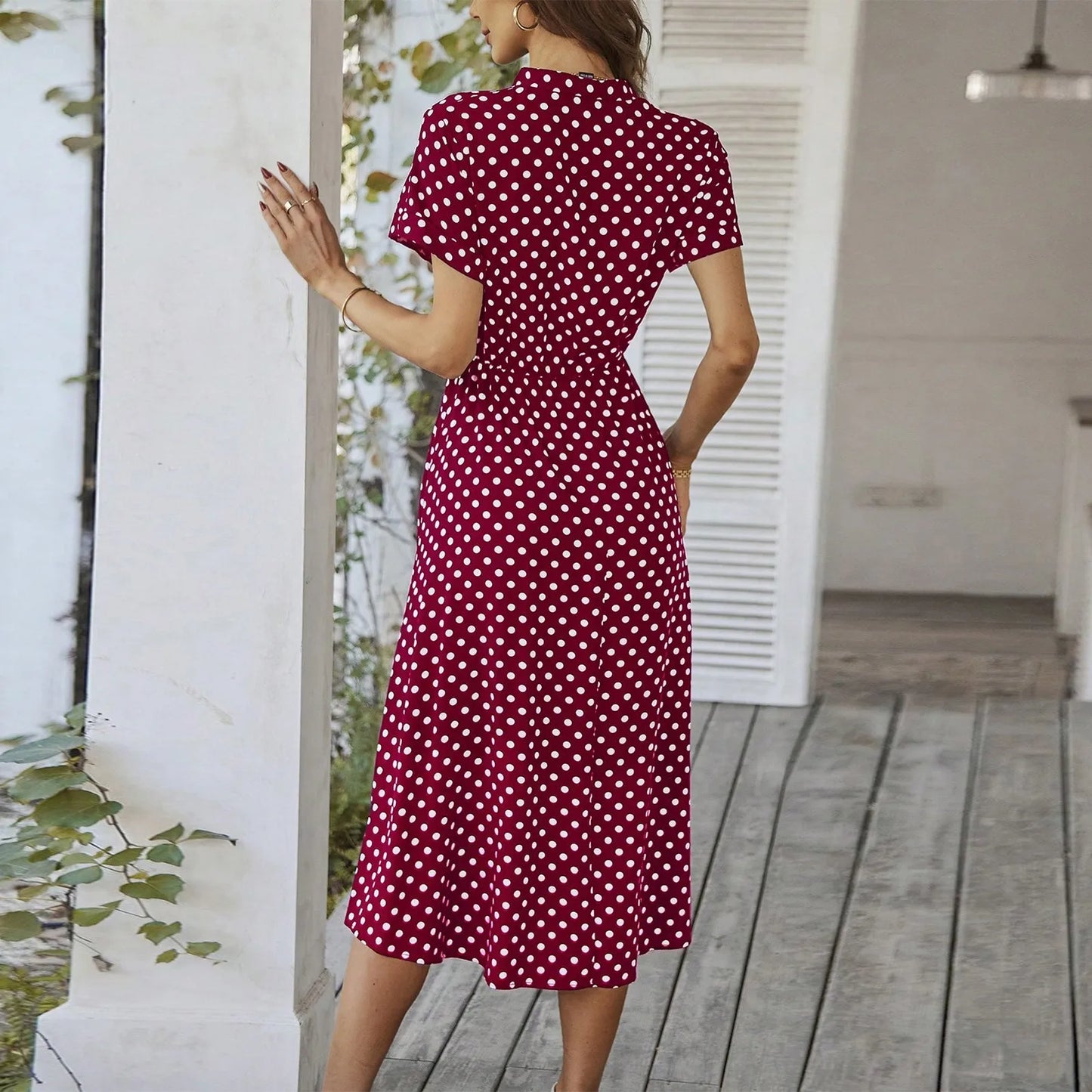 MARISOL POLKA DOT MIDI DRESS