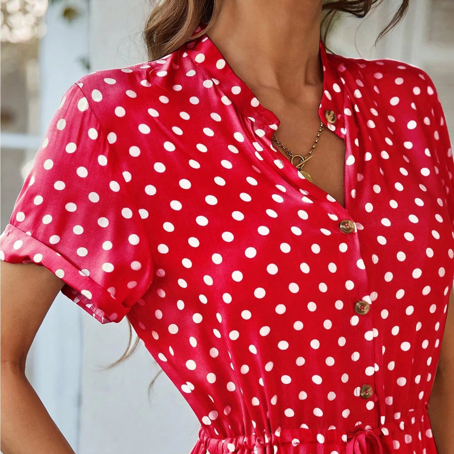 MARISOL POLKA DOT MIDI DRESS