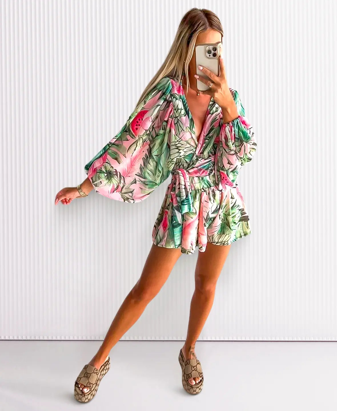 TROPICAL WRAP JUMPSUIT