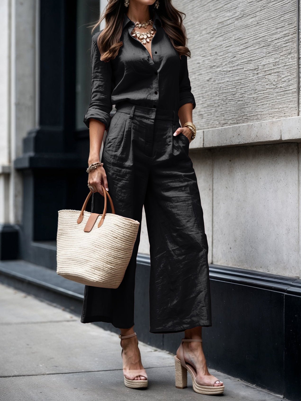 CAPRI PANTS AND LOOSE SHIRT LINEN SET