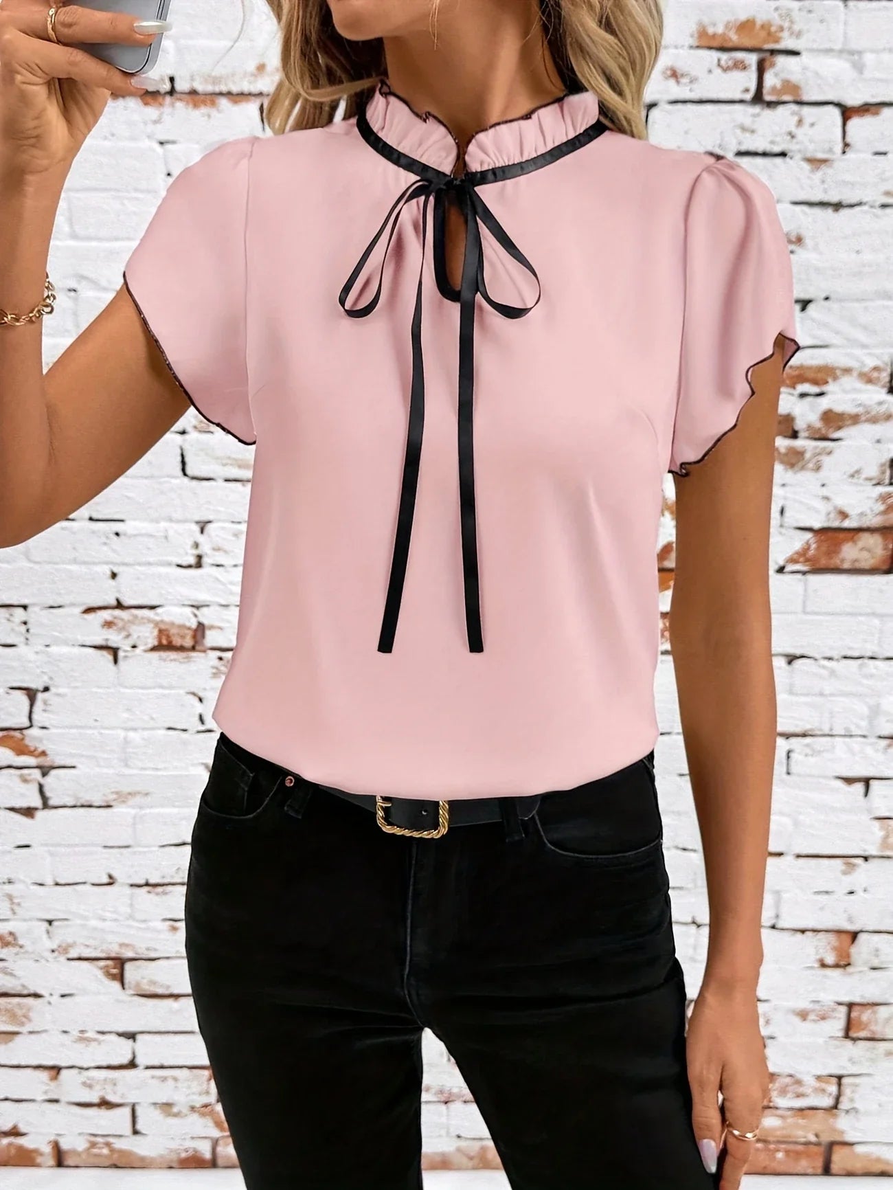 BETHANY COLOUR BLOCK SHORT SLEEVE SHIRT