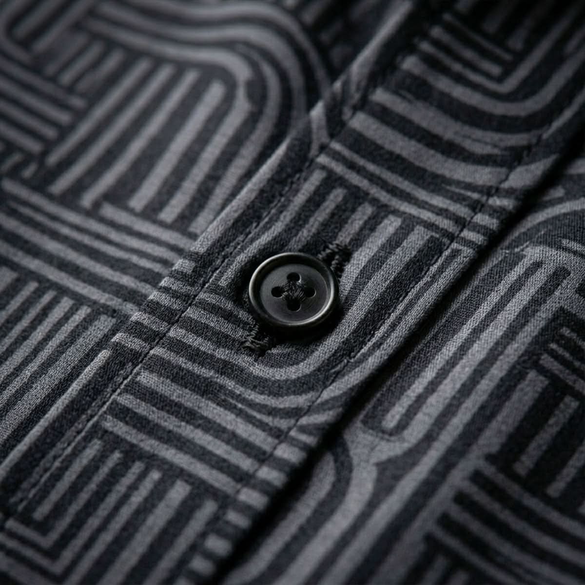 ASHFORD BLACK MAZE PATTERN SHIRT