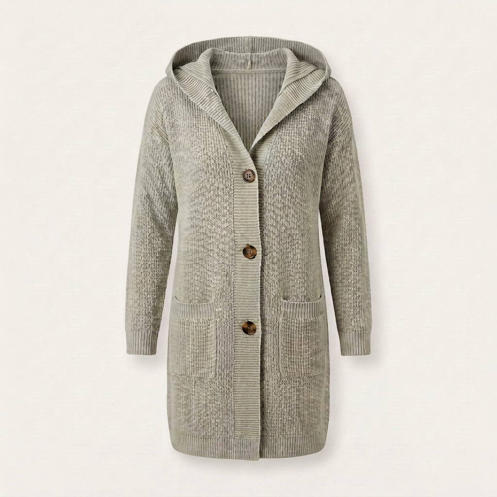 WARM ESSENTIAL HOODED CARDIGAN