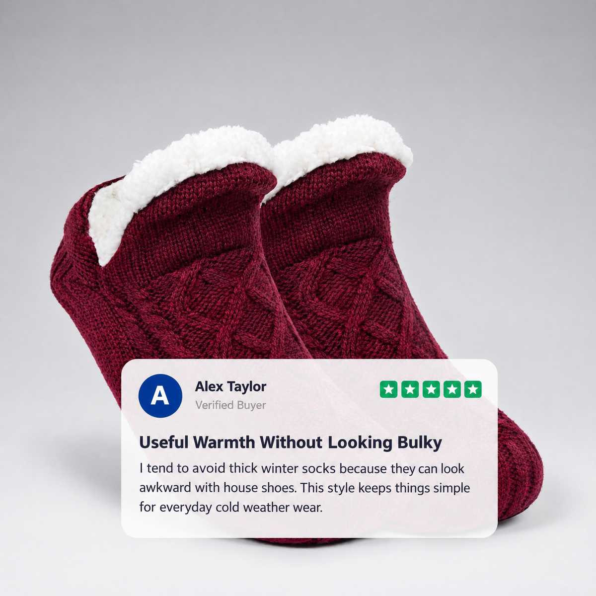 FLEECE LINED KNIT SLIPPERS