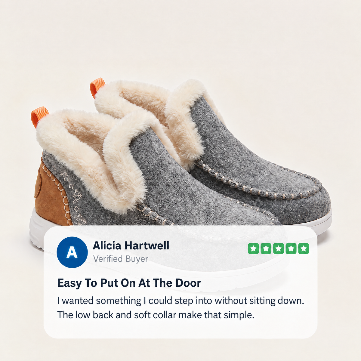 STITCHED WINTER SLIP-ON BOOTS
