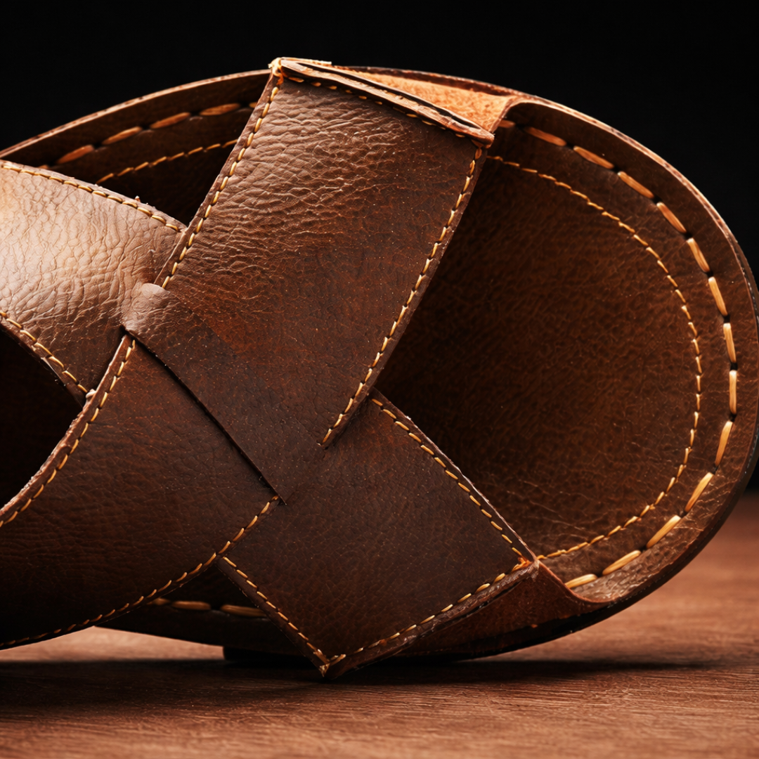 LUCA LEATHER SLIDES