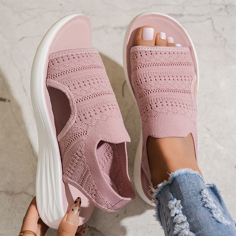 MARLENA BREATHABLE KNIT PLATFORM SANDALS