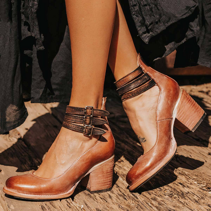 VERONA™ VINTAGE ANKLE STRAP SANDAL HEELS