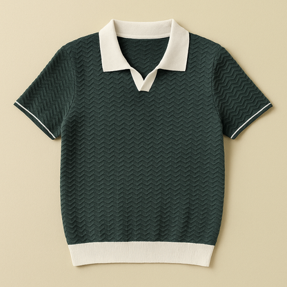 DE LUCA RIPPLE WEAVE POLO SHIRT
