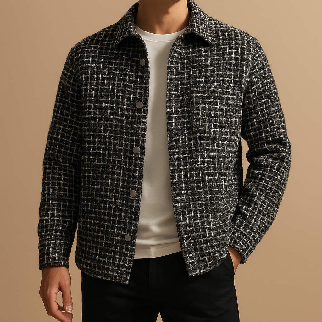 TAILORED HOUNDSTOOTH SHACKET