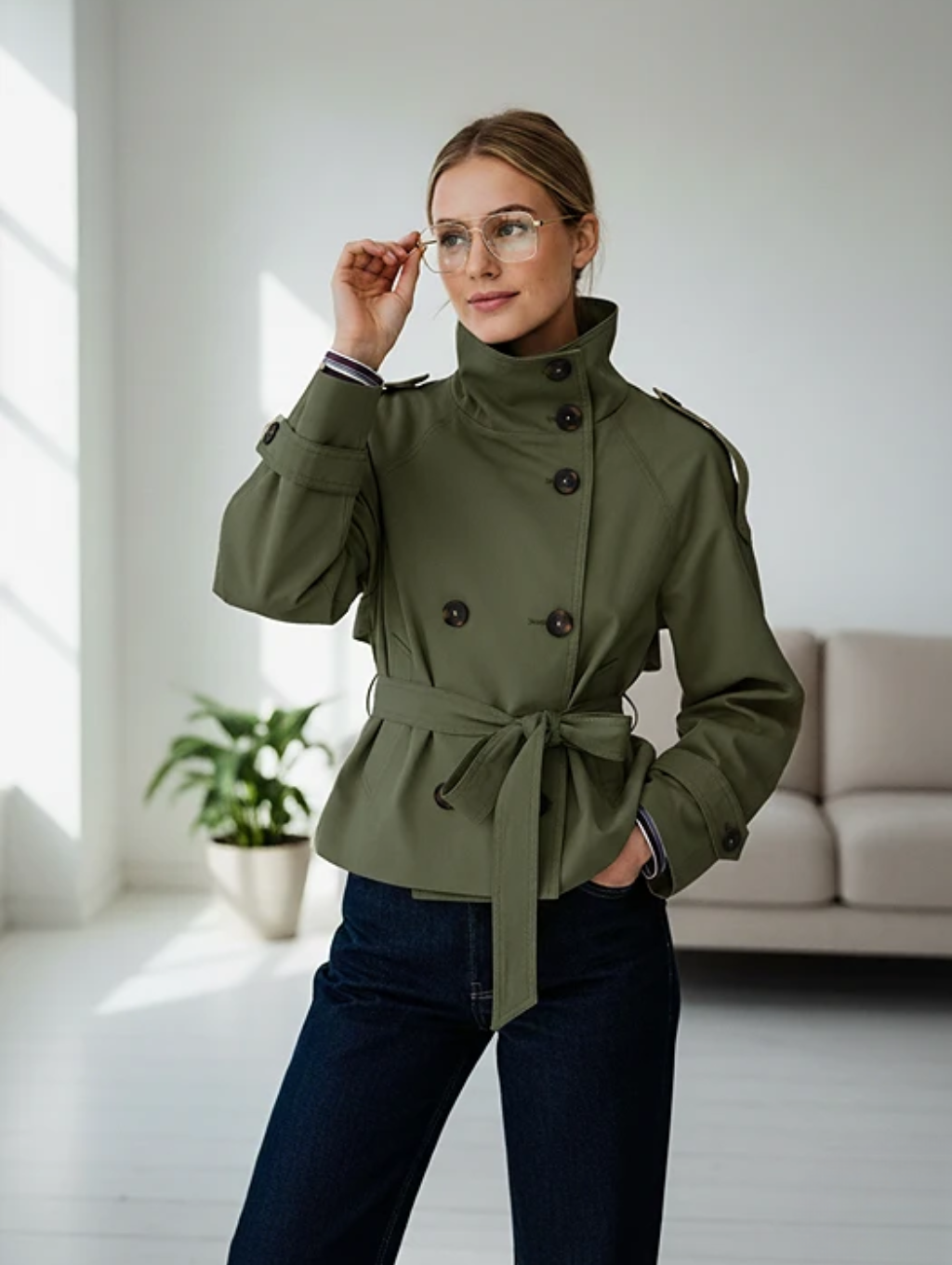 EVELYN BELTED TRENCH COAT