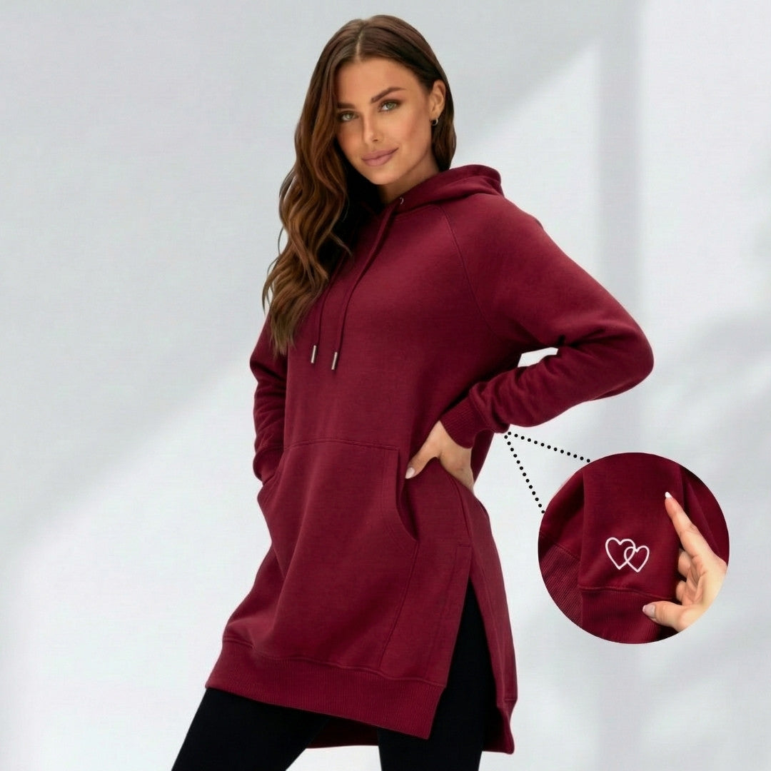 AVELMERE SOFT-FLEECE HOODIE DRESS