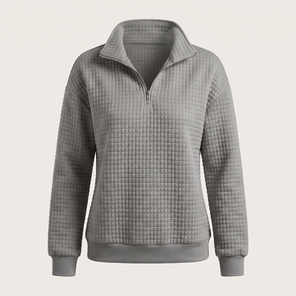 ROSALIE TEXTURED ZIP SWEATER