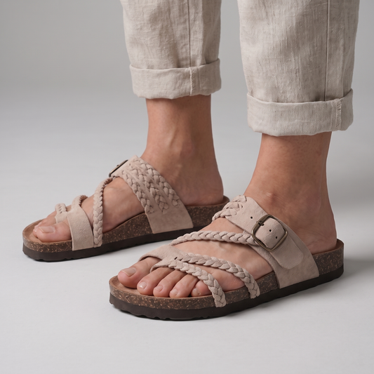 MARLBOROUGH BRAIDED CORK SANDALS