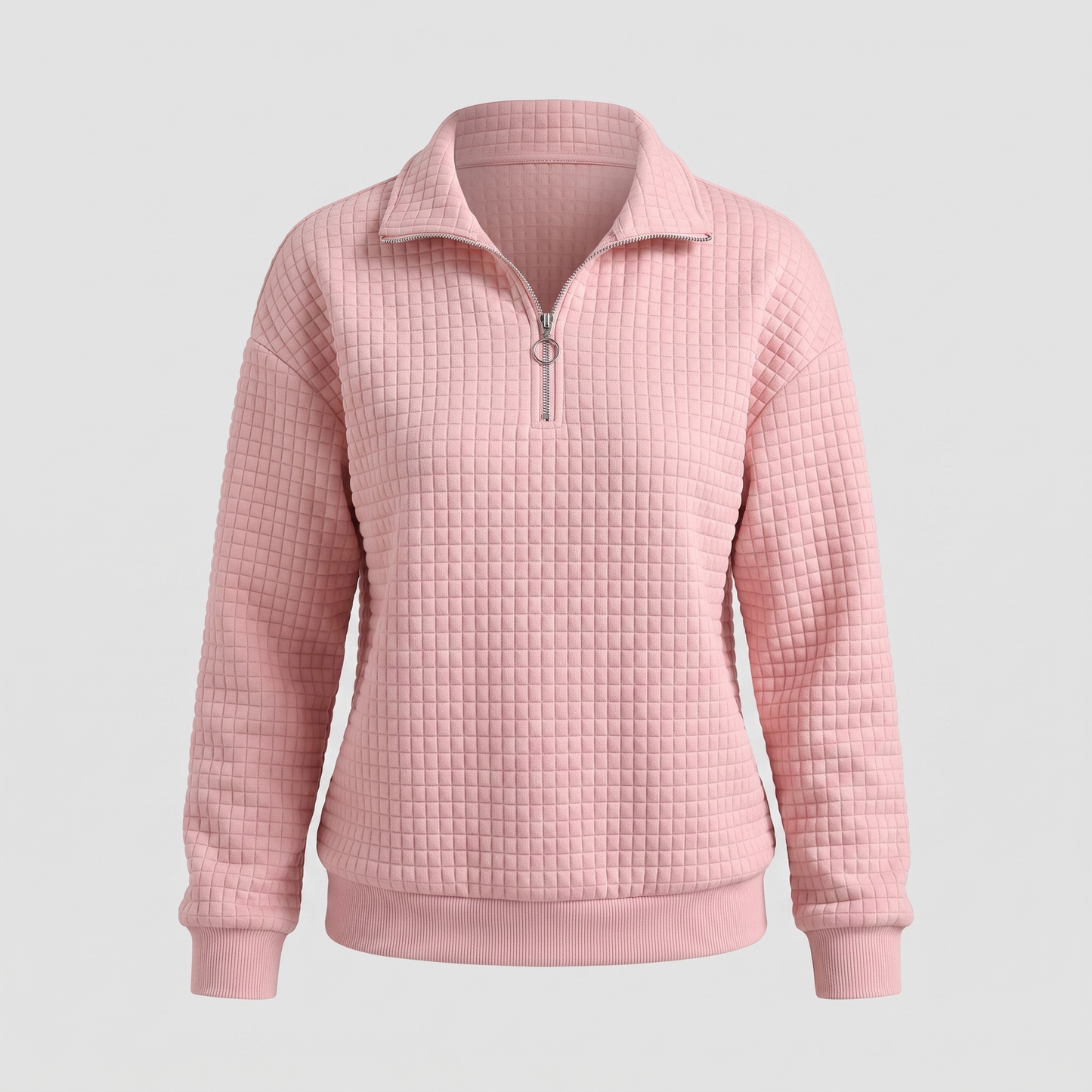 ROSALIE TEXTURED ZIP SWEATER